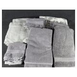 Grey bathroom set towels, hand towels, washcloths