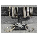 Silver Tone Bangle Bracelets