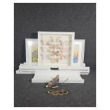 White Floating Shelves, Butterfly Wall Decor