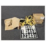 Power Strip, Face Shield, Address Numbers, Tool