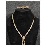 Vintage Cameo Choker Necklace, Vintage Brooch