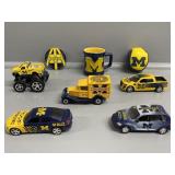 U of M- vehicles, coin, mini cup, hacky sack