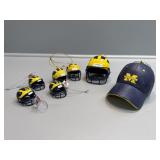 U of M Helmets and Ball Cap Ornaments