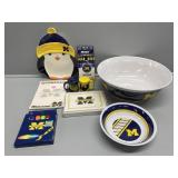 U of M platter, candles, stationary, markers,