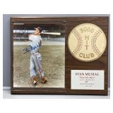 Stan Musial 3,630 career hits autographed plaque