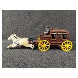 Cast Iron Stagecoach W/ Horse & Driver