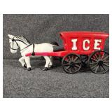 Cast Iron Horse Drawn Ice Wagon