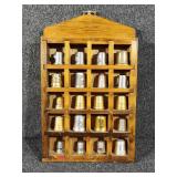 Thimbles With Wooden Case Hanging Display