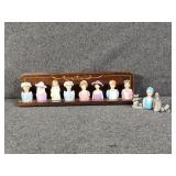 Avon Thimble Ladies w/ Wooden Stand