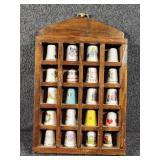 Thimbles With Wooden Case Hanging Display