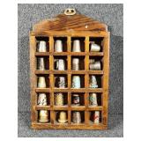 Thimbles With Wooden Case Hanging Display