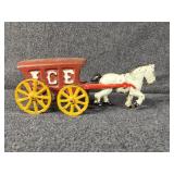 Cast Iron Horse Drawn Ice Wagon