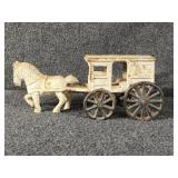 Cast Iron Horse Drawn Fresh Milk Wagon