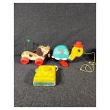 Fisher Price Little Snoopy & Pull Along Turtle.