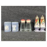 Salt and Pepper Shakers: Blue Plastic Wedgewood