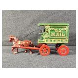 Cast Iron Horse Drawn U.S Mail Wagon