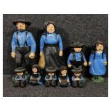 Cast Iron Amish Family Figurines