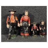 Cast Iron Amish Family Figurines