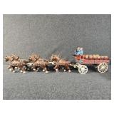 Cast Iron Clydesdale Beer Wagon