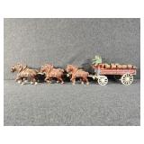 Cast Iron Clydesdale Beer Wagon