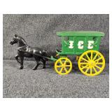 Cast Iron Horse Drawn Ice Wagon