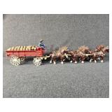 Cast Iron Clydesdale Beer Wagon