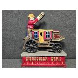 Cast Iron Stage Coach Coin Bank