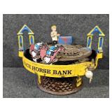 Cast Iron Race Horse Coin Bank