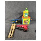 Coca-Cola Wooden Plane, Toy Gun and Mother Goose