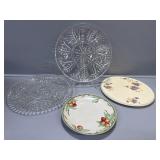 Crystal serving platters, Floral trivet