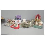 Christmas ornaments, village pieces, candle more