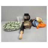 Measuring Cups, Glass Bowls, Rolling Pins