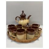 Interpur ceramic coffee/tea set- Brown and Cream