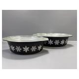 Pyrex Black Snowflake Casserole dishes