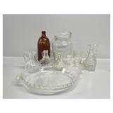 Fire-King Pie Dish, Decanters Candle Stick