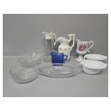 Clear Glass Dishes, 7 Saints White Pitcher, G