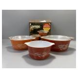 Pyrex 3 piece Casserole set -Autumn Harvest