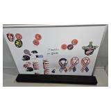 Flag, sound bar, whiteboard with magnets