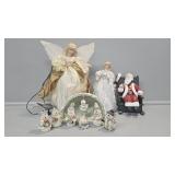 Snowman nativity, Christmas tree angles, avon