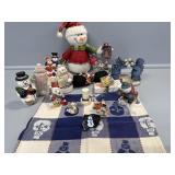 Snowman candle holder, small snowmen items