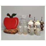 Salt and Pepper Shakers, Vase and Candle holder