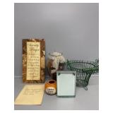 Wire Vase holder, Grandpas Change jar