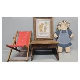 Momma bear pic, doll chair, desk drawer