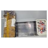 Portable wardrobe, tv tray, metal bin