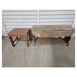 Wooden Bench, Cushioned Bench