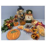 Party lite leaf tea light holders, cute scarecrows