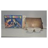 Lite- Bright Light in box with two bowls of pins