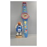 M&M Basketball Player dispenser, M&M wrist watch