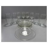 Luncheon plates with etched rose