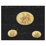 Made in West Germany Floral Pin and Earrings